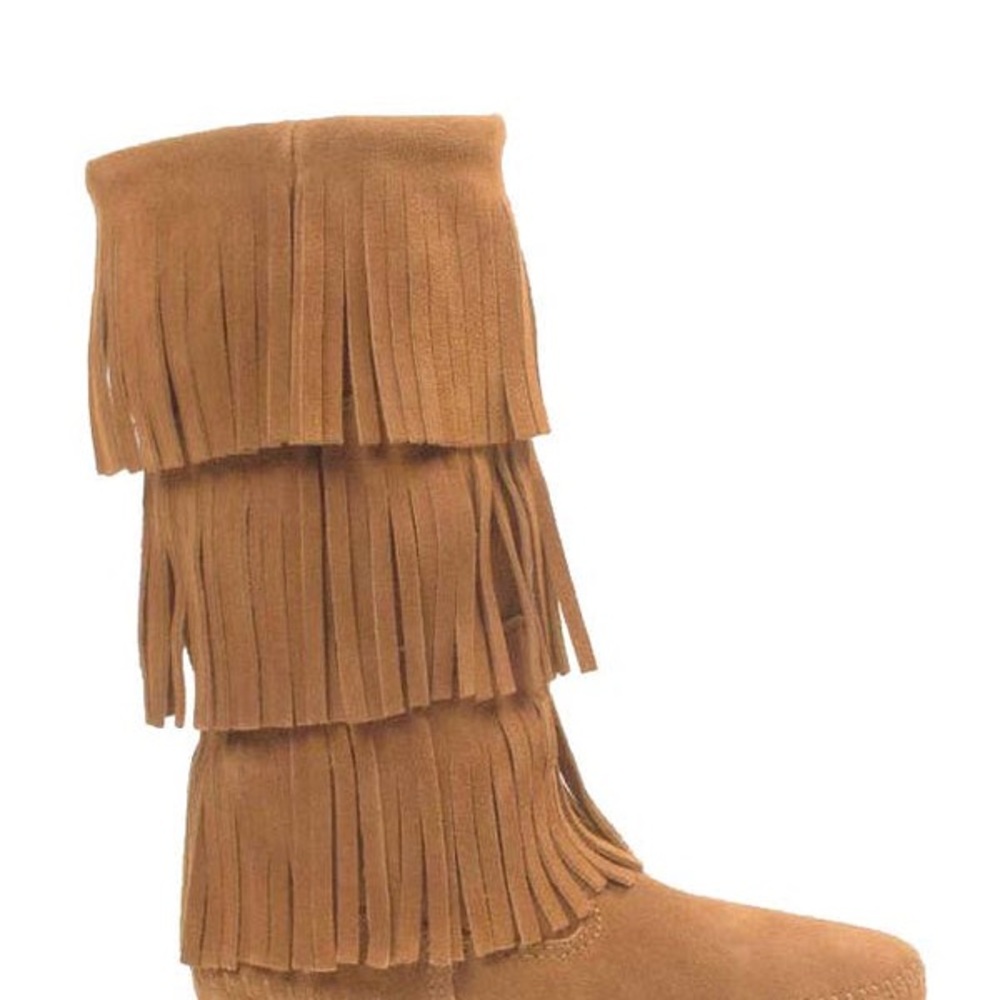 Fringe Suede Mid-Calf Boots - Brown - Picture 4 of 12
